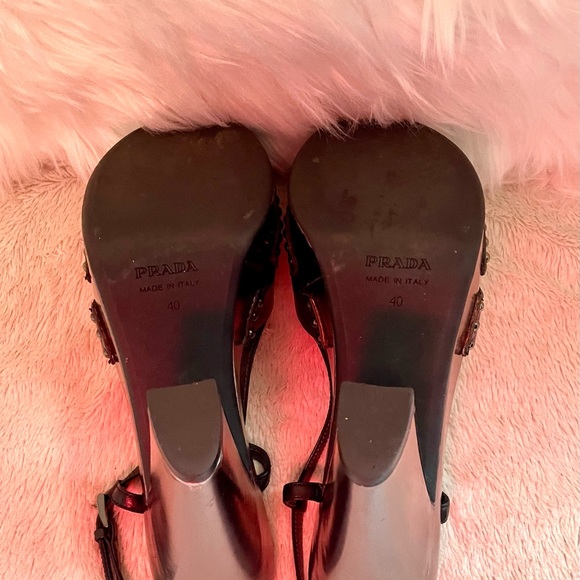 🔥🔥Women’s Authentic PRADA Slingback Clogs Heels Shoes Sz 10 / 40 - Picture 7 of 7